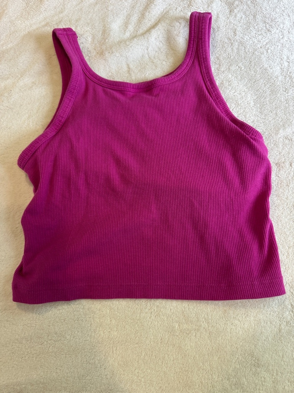 Pink Victoria secret - built in bra crop top Ribbed size small
